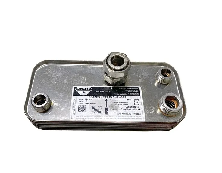 Scambiatore secondario 13 piastre sanitario a raccordi Zilmet ZB195 caldaia Immergas Extra Intra Extra Mini Eolo Mini Nike Mini 3015436 ex 1013430 ex 1019719