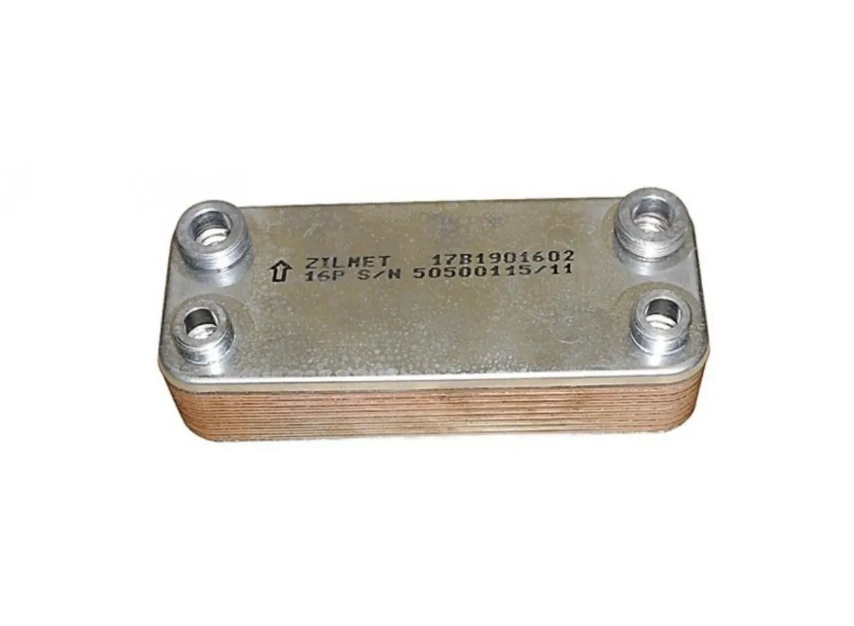 Scambiatore secondario sanitario 16 piastre filettato caldaia Ferroli Atlas D 30 GNTK M Unit Econcept Fersystem 25 C Joannes Epoca F 22 NS, Epoca F 22 NS-IN Lamborghini Futuria N 25 MC W TOP 39812300 ex 39810570