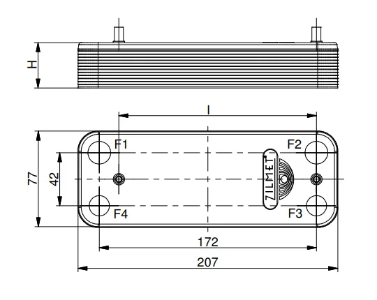 Scambiatore 14 piastre 166 mm caldaia Baxi Eco 3, Luna 3 711613000 - immagine 2