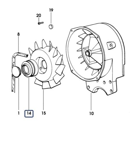 PULEGGIA VENTILATORE Cod. 0.065.1735.0/30 SDF