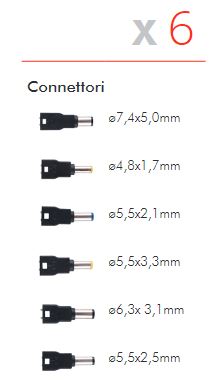 Alimentatore Switching 120W – 15/18/19/20/22/24Vdc – 5A – 6 connettori - immagine 2