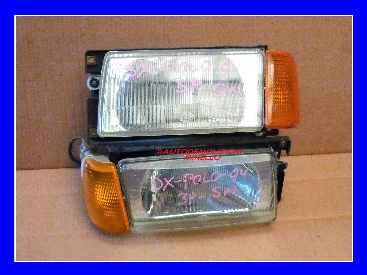 Coppia fari anteriori HELLA per VOLKSWAGEN Polo MK2 Restyling 90-94