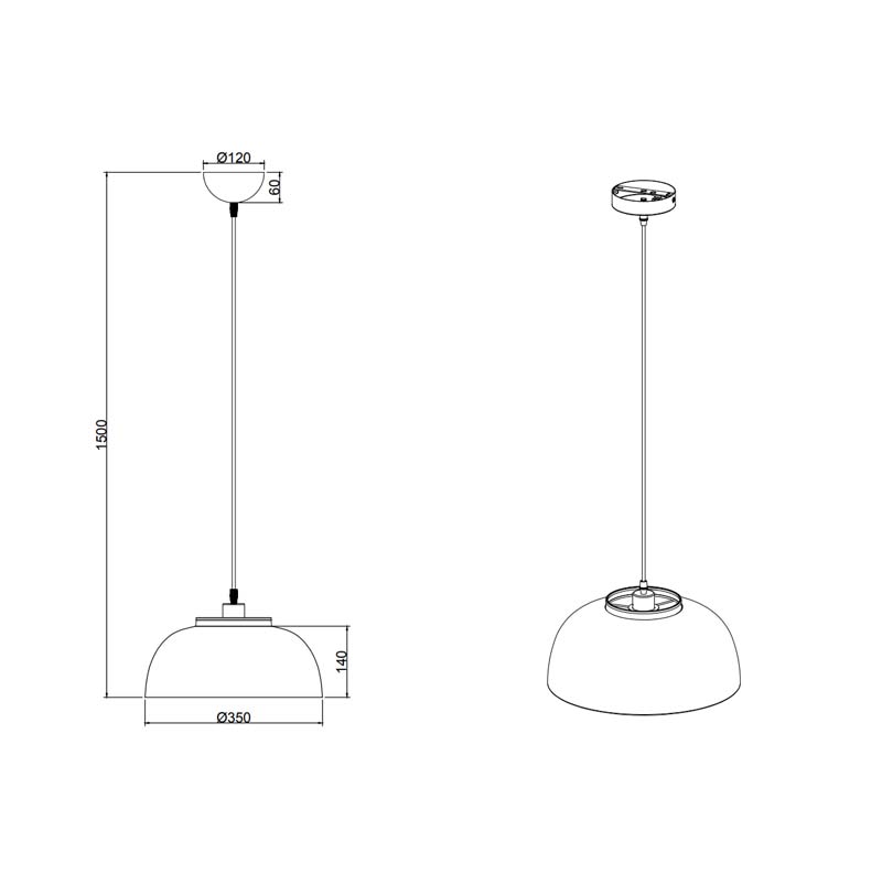 Lampada a sospensione Led PUNCH regolabile E27 diametro 18/35 cm – Trio Lighting - immagine 6