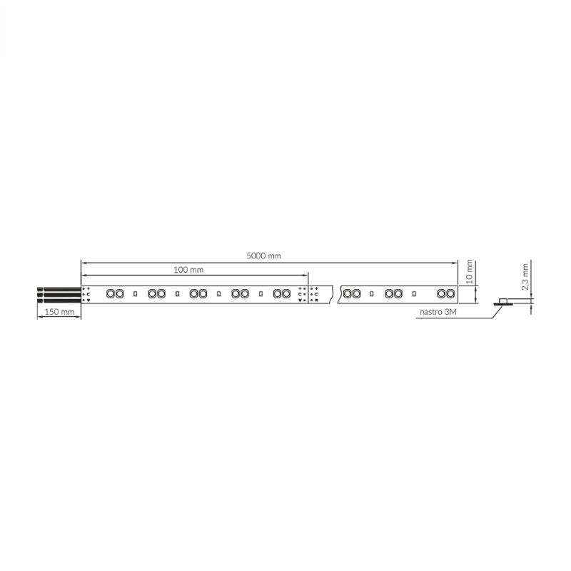Ledco sl120bd20 striscia led bianco dinamico 2700k-6000k 5 metri 24 W/M 24V 120 Led/M ip20 - immagine 6