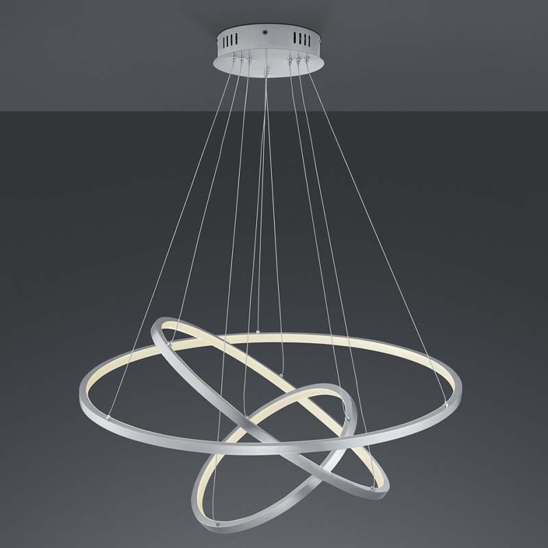 Lampada a sospensione Led Aaron 3 anelli in metallo RGB tecnologia Wiz e telecomando multifunzione 78W – Trio lighting - immagine 6
